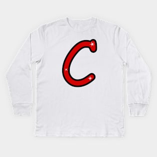 Letter C. Name with letter C. Personalized gift. Abbreviation. Abbreviation. Lettering Kids Long Sleeve T-Shirt